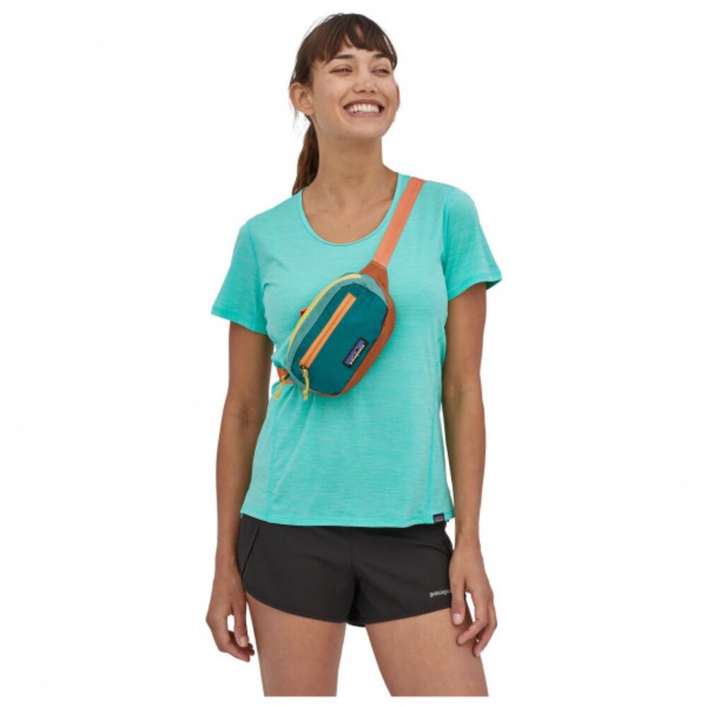 Patagonia Ultralight Black Hole® Mini Hip Pack 1L in Patchwork: Current Blue